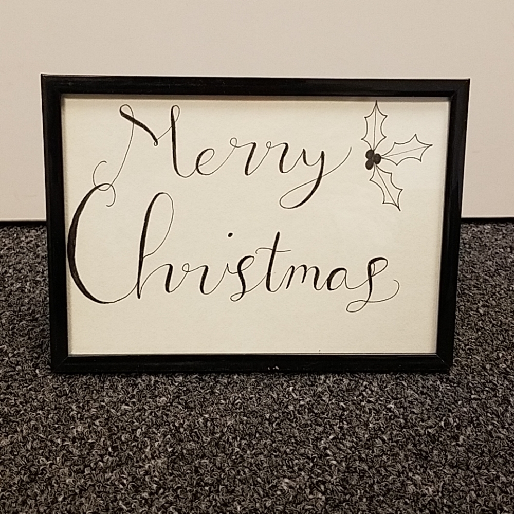 5x7 Merry Christmas Hand Lettered Artwork